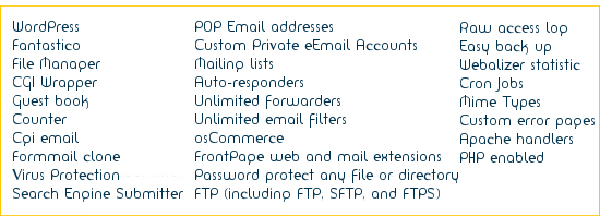 Every hosting account with Flip Hosting includes all these great hosting features.